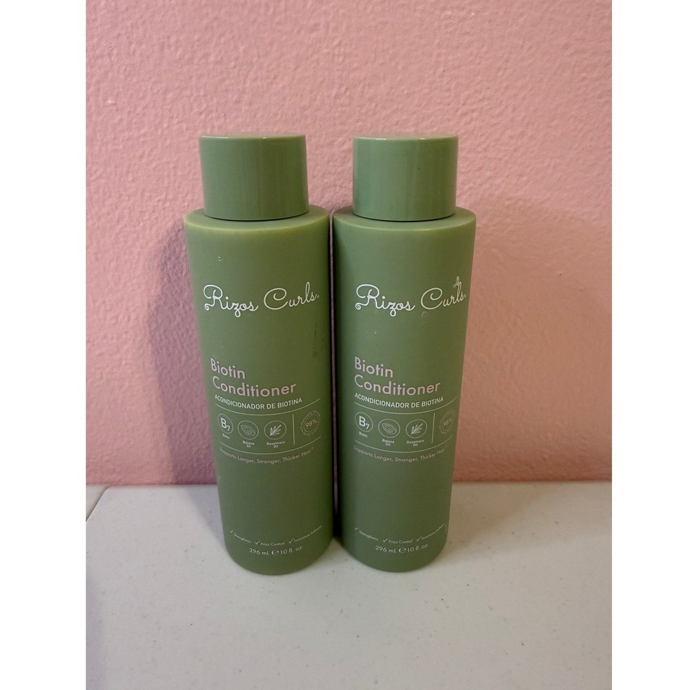Rizos Curls Biotin Conditioner 10oz 2pk Batana Rosemary Oil Hair Strengthening